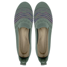 Green cloth shoes for women's new spring and summer breathable flying woven mesh shoes with shallow