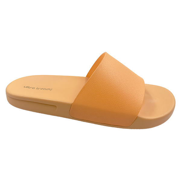 Orange one-piece slippers with anti slip soft sole can be worn externally simple women's slippers