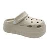 Thick sole 7cm height increasing toe cap slippers for women fashionable summer anti slip hole shoes