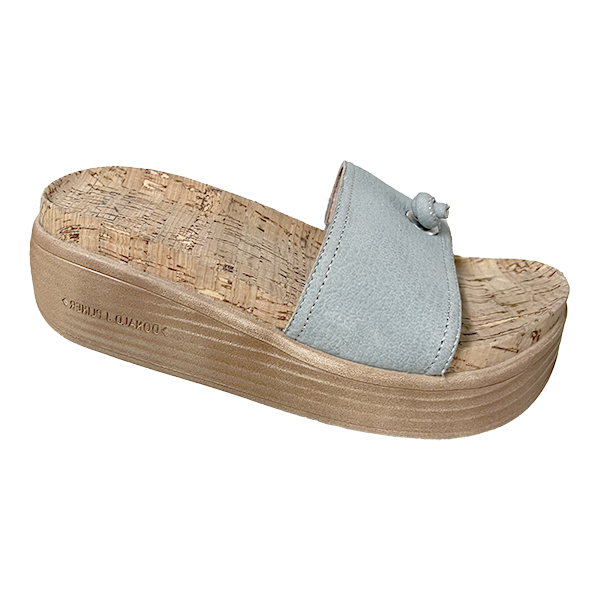 Slippers women's outdoor wear beach vacation sponge cake wood grain bottom straight drag thick bottom exposed toe cool drag