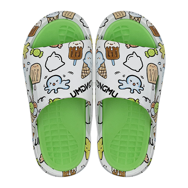 Cartoon printed men's and women's slippers summer home soft soled slippers bathroom beach anti slip one line slippers