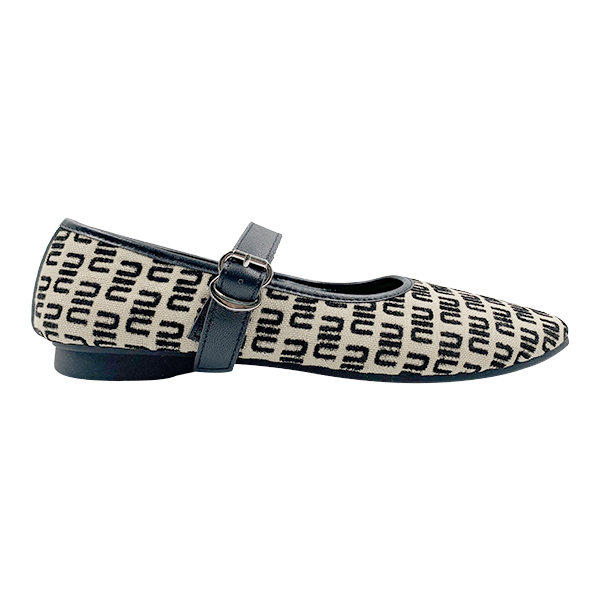New flat heel French style Mary Jane single shoe black versatile boat shoes