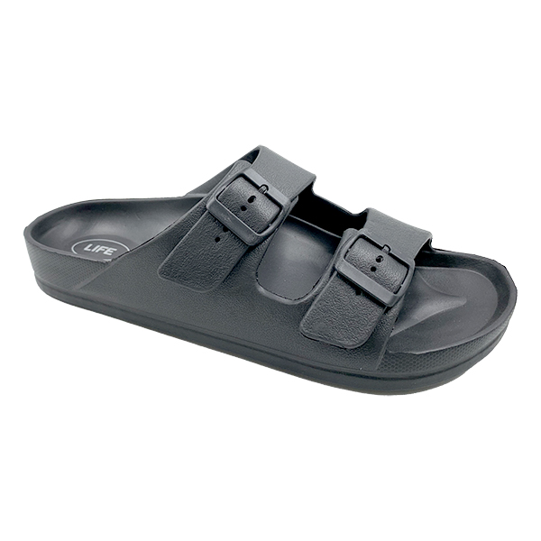 Black EVA lightweight anti slip casual shower slippers Haken outdoor beach slippers men's summer