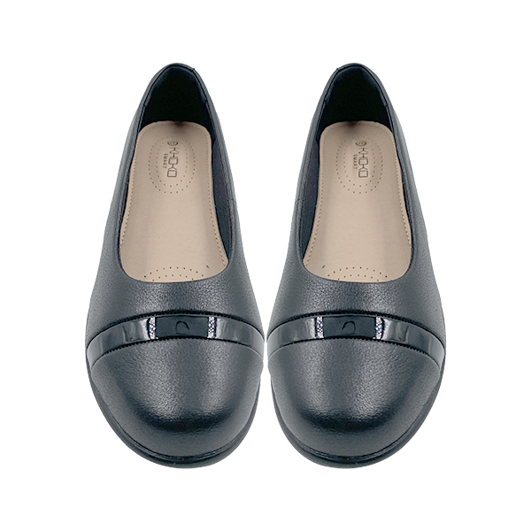 Slope heeled women's shoes 2025 new black versatile round toe single shoe with a single buckle and increased height inside