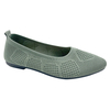 Cow tendon soft sole single shoes for women in spring and autumn new green fly woven breathable flat