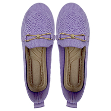 Purple Flying Weaving Girl's Shoes Breathable and Lightweight Girl's Board Shoes Super Light and Anti slip for Big Kids