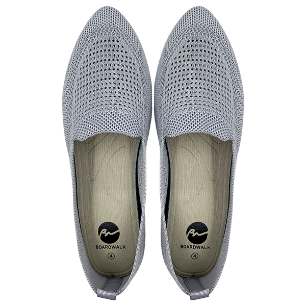 Women's breathable gray fly woven mesh shoes with shallow breathable and anti slip bean shoes