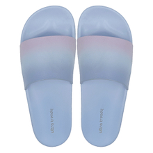 Gradient upper blue one-piece slippers can be worn externally simple women's shoes slippers