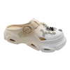 Gradient colored perforated shoes for women new summer outerwear with a sense of stepping on poop thick sole toe cover and half slippers