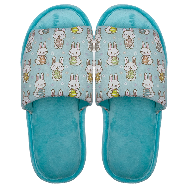 Women's embroidered open toed fruit strawberry watermelon home wooden floor imitation rabbit hair cotton slippers