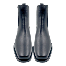 New leather black Martin boots for women square toe high heels short boots versatile and simple boots