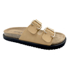 Retro Lazy Flat Matte Leather Boken Cork Slippers with One Line Height Increase Beach Boken Half Slippers