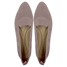 New Pink Cloth Shoes with Pointed Toe Shallow Mouth Soft Sole Flyknit Mesh Cloth Shoes 