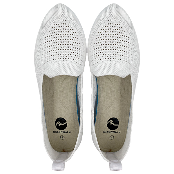 Women's breathable white fly woven mesh shoes with shallow breathable and anti slip bean shoes