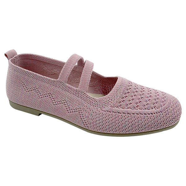 Pink Soft Sole Flyknit Single Shoes for Women's Spring and Autumn New Flat Bottom Breathable Bean Shoes 