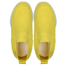 Sports shoes for women new spring and summer yellow fly woven mesh breathable mesh shoes casual soft soled gym running shoes