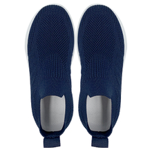 Navy blue men's and women's shoes breathable and plush sports and leisure shoes with a soft sole and fly woven sole