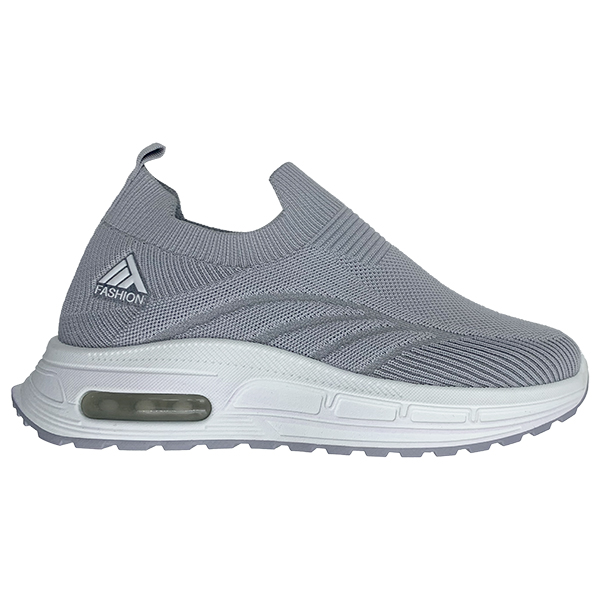 Men's and women's shoes gray mesh surface one foot lazy person flying weaving lightweight casual sports shoes