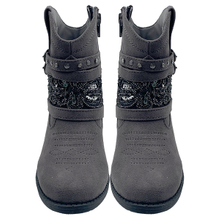 Dark gray children's shoes Martin boots genuine leather new autumn and winter waterproof boots plush boots