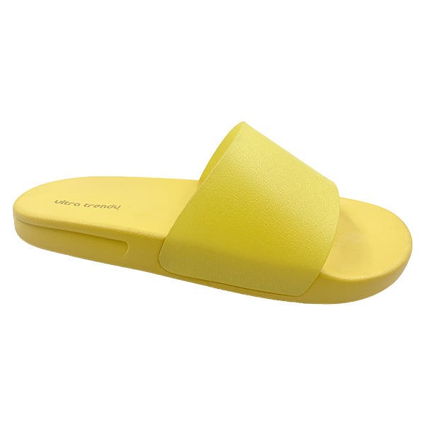 Yellow one-piece slippers with anti slip soft sole can be worn as women's slippers