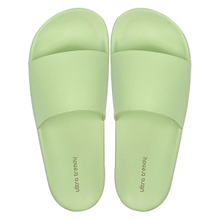 Thin green one-piece slippers with anti slip soft sole can be worn externally simple women's slippers