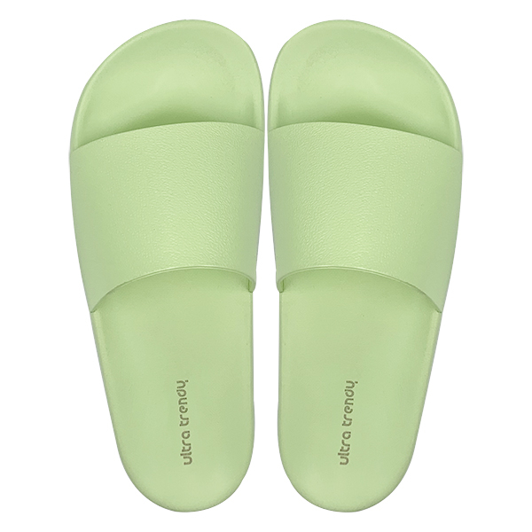 Thin green one-piece slippers with anti slip soft sole can be worn externally simple women's slippers