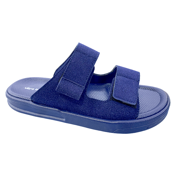 Navy blue men's thick soled two character sandals for daily wear lightweight and breathable suitable for outdoor beach wear