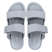 Grey men's thick soled two character sandals for daily wear lightweight and breathable suitable for outdoor beach wear