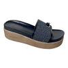 Slippers women's outdoor wear beach vacation sponge cake wood grain bottom straight drag thick bottom exposed toe cool drag