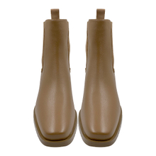 New genuine leather Martin boots for women square toe high heels short boots versatile and minimalist boots