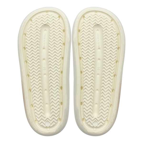 Light yellow EVA thick soled sandals for women's summer outdoor wear with a sense of stepping on poop suitable for indoor home use