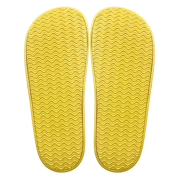 Yellow one-piece slippers with anti slip soft sole can be worn as women's slippers