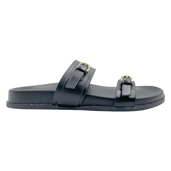Summer Outwear 2025 New Thick Bottom Belt Buckle Anti slip Outdoor Vacation Black One line Cool Slippers for Women