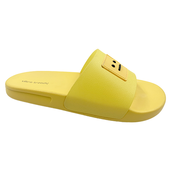 Cute smiling face yellow one-piece slippers that can be worn externally simple women's shoes slippers
