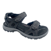 Men's summer thick soled open toe breathable Velcro shock-absorbing anti slip leather beach shoes