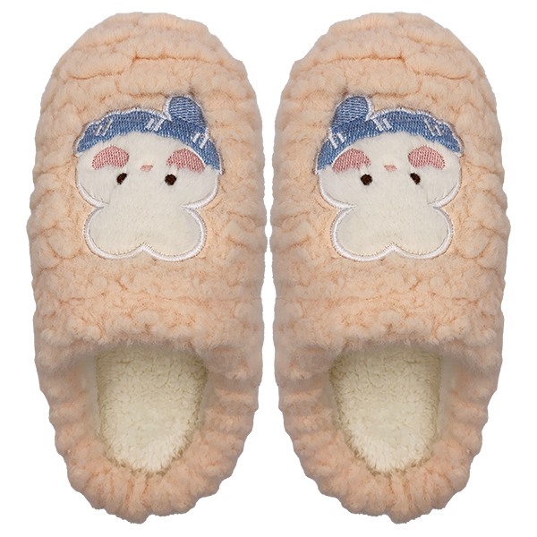 Women's winter indoor home plush stepping on poop feeling anti slip and warm home soft bottom cotton slippers