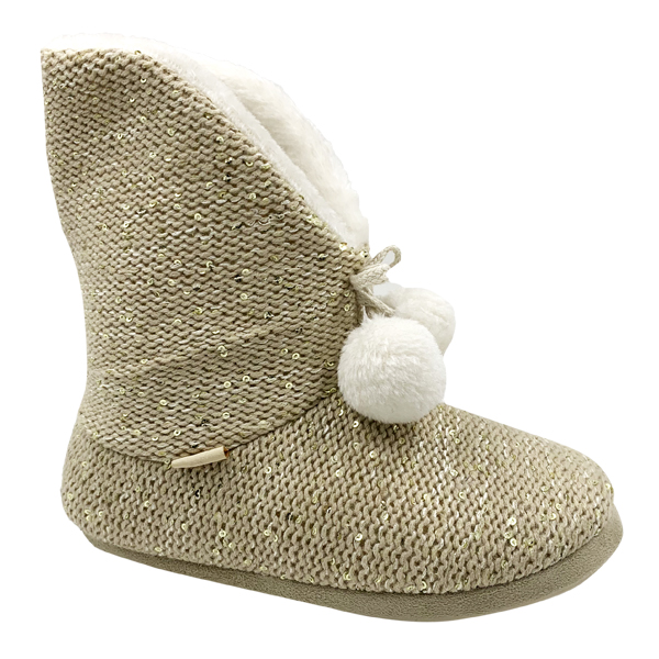 Warm Indoor Boots with Fur Ball Decoration