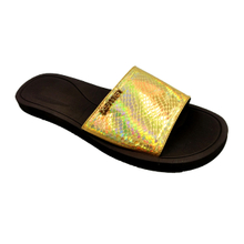Ladies Fashion Slipper with Gold PU Upper