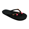 Women and Girl Black Flip Flop with Hand Sewing 